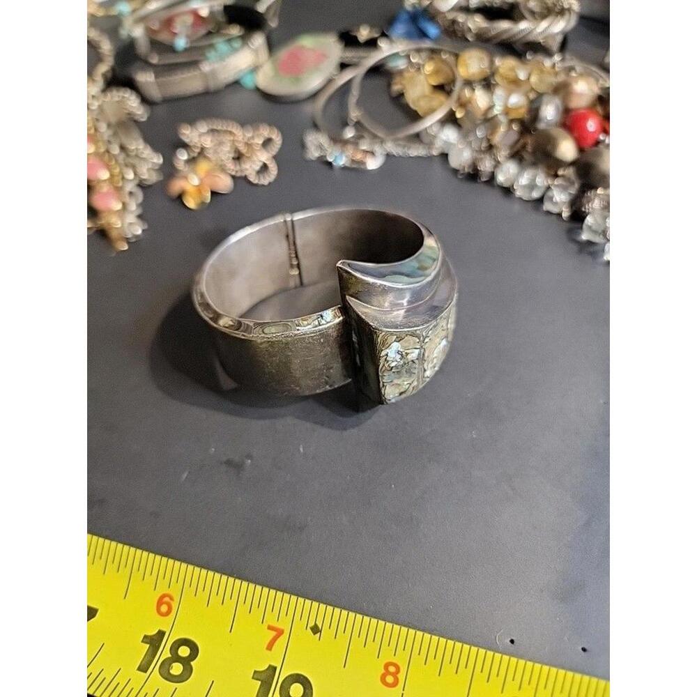 Sterling Bracelet - Vintage Taxco Alfredo Villasana Sterling and Abalone